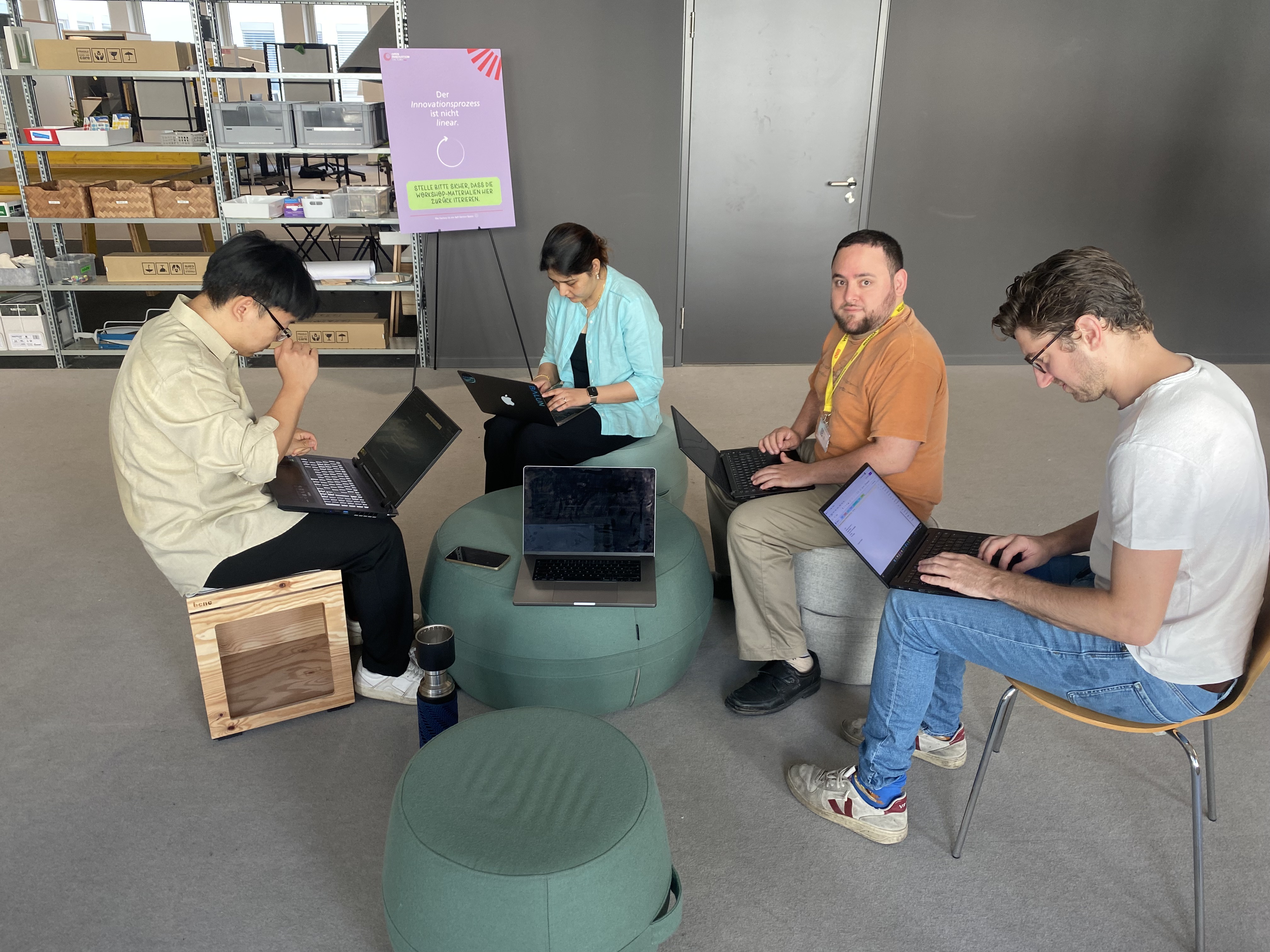 Our team working hard