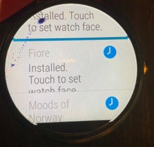 Installed apps on watch